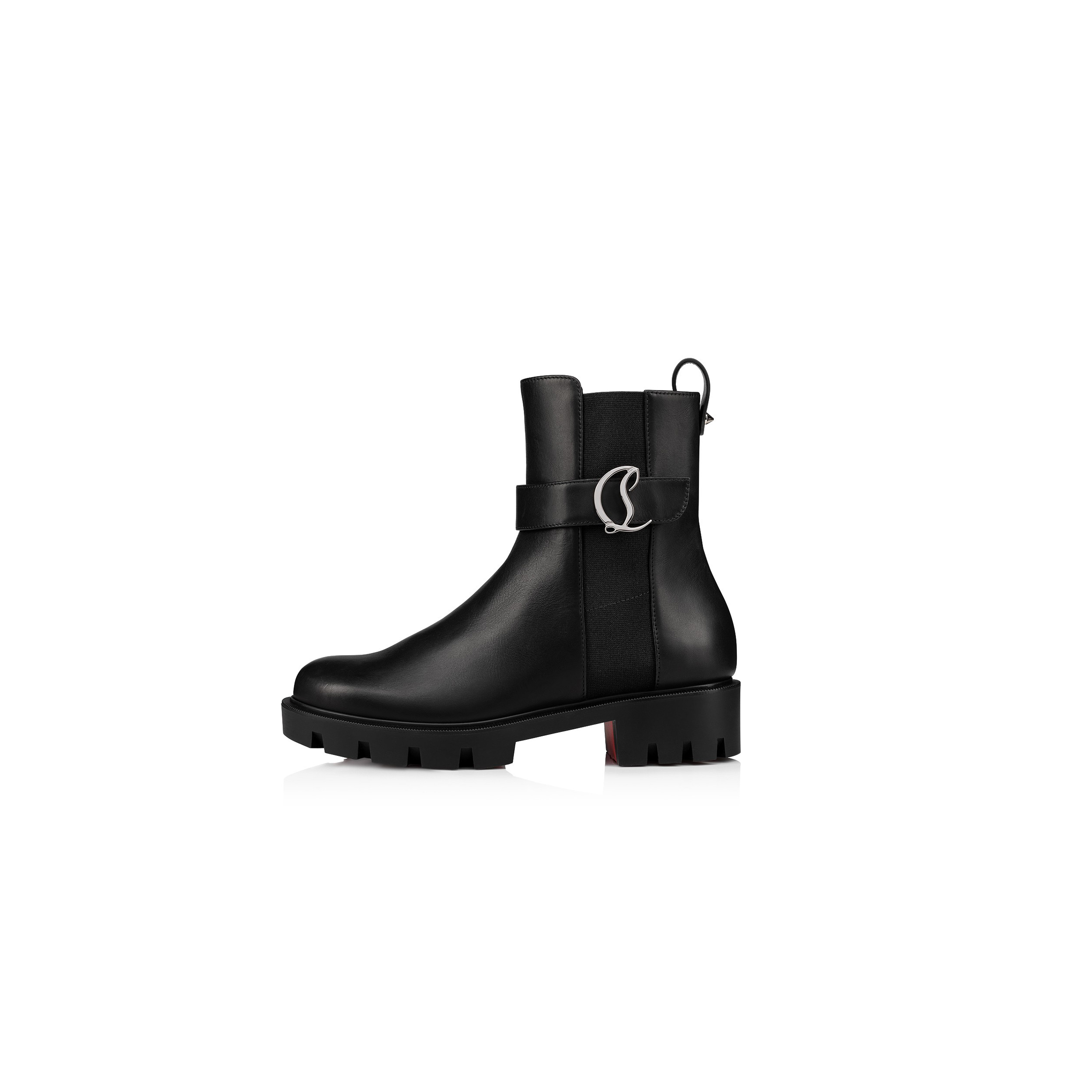 CHRISTIAN CL CHELSEA BOOTY LUGLOW BOOTS CALF LEATHER BLACK 1230304BK01